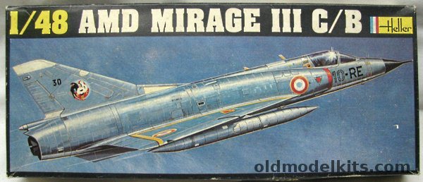 Heller 1/48 AMD Mirage III C/B - Mirage IIIC Single Seat or Mirage IIIB Two Seat Trainer - French Air Force  - E.C. 2/10 Seine / E.C. 3/10 Vexin / E.C. 1/10 Valois / E.C. 2/2 Cote d' Or / CIFAS 00/328 / E.C. 3/2 Alsace, 599 plastic model kit